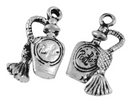 20 Antique Silver Tone Metal PERFUME BOTTLE CHARM Pendants . chs0456