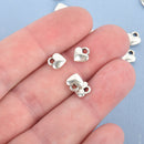 20 Small Antiqued Silver Puffy Heart Charm Tags   chs0770