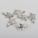 8 Silver Tone Metal TURTLE Tortoise Terrapin Charm Pendants 13 x 24mm chs0852
