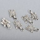 8 Silver Tone Metal TURTLE Tortoise Terrapin Charm Pendants 13 x 24mm chs0852