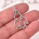 10 Silver Metal Findings for Chandelier Earrings, Pendants  35mm long chs0945