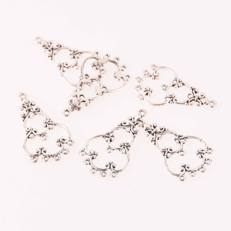 10 Silver Metal Findings for Chandelier Earrings, Pendants  35mm long chs0945