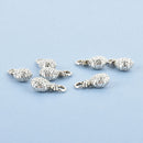 10 Small 3D Antique Silver PINEAPPLE Charm Pendants  chs1405