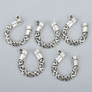 5 Large Silver Tone Metal Filigree HORSESHOE Charm Pendants, 26x23mm, chs1566