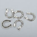5 Large Silver Tone Metal Filigree HORSESHOE Charm Pendants, 26x23mm, chs1566