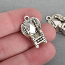 4 Silver Pewter BOUDOIR CHAIR Charm Pendants  chs1596