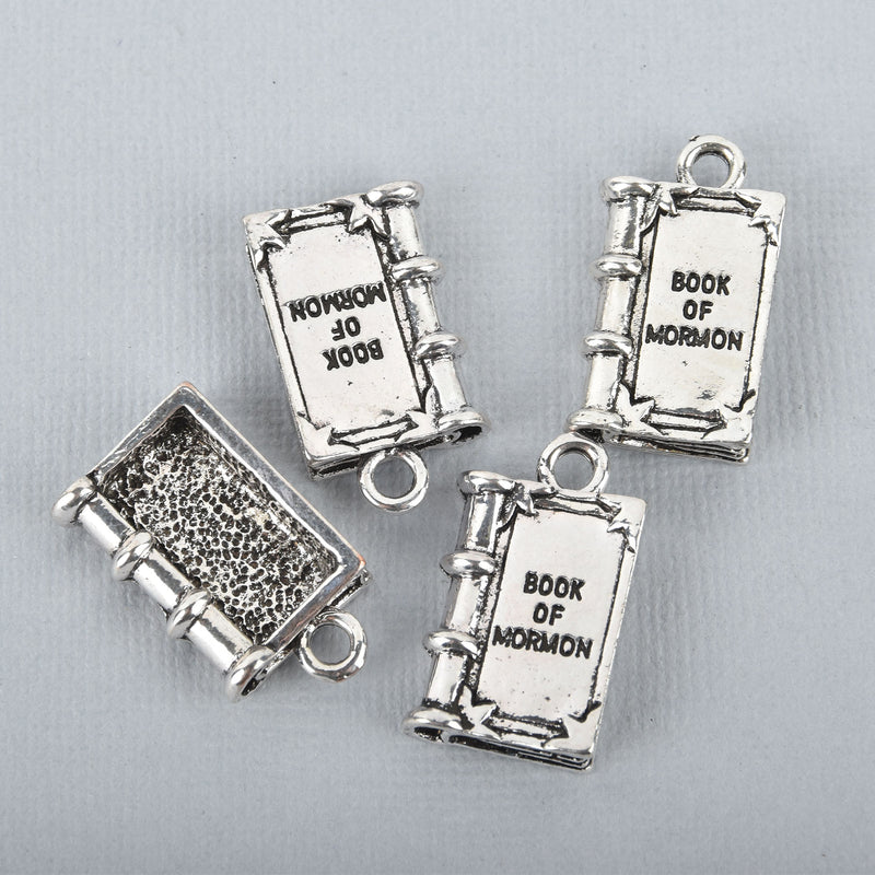 5 BOOK Of MORMON Charms, Lds Charms, Antique Silver Metal Charm Pendants, 27x16mm, chs2723