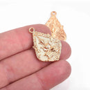 5 THAI BUDDHA charm pendants, light gold metal, religious icon relic charm, double sided, 31x21mm, chs2900