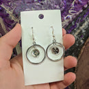 10 Silver CROSS Dot Charms, relic charms, round coin charms, 10mm, chs2967