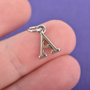 4 ALPHA Greek Letter Silver Plated Charms Sorority Charms 1/2" chs3017