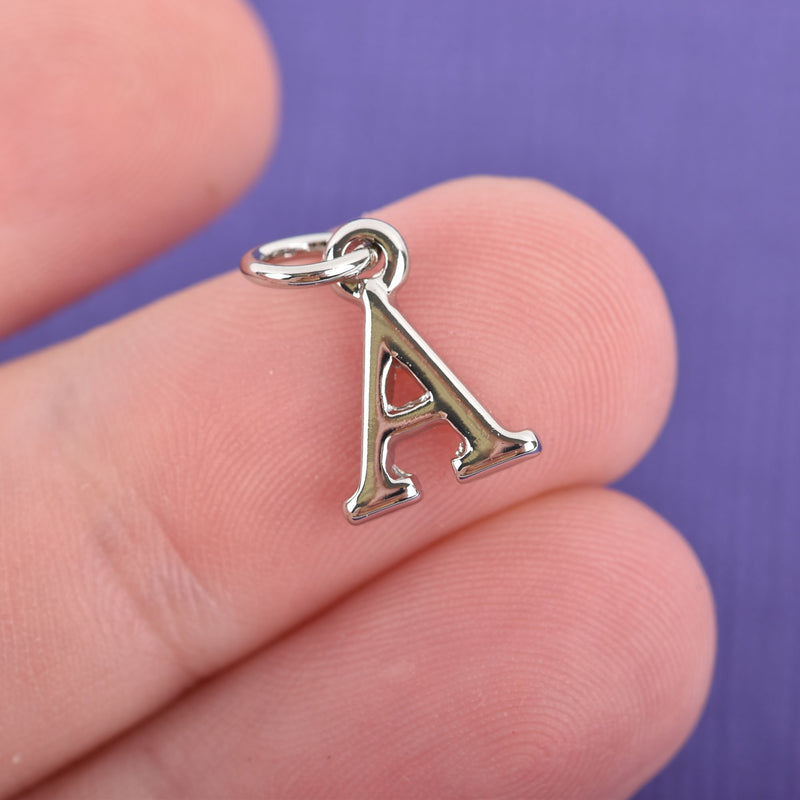 4 ALPHA Greek Letter Silver Plated Charms Sorority Charms 1/2" chs3017