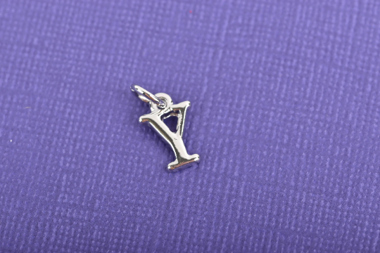 4 UPSILON Greek Letter Silver Plated Charms, Letter Y Charm, Sorority Charms, Silver Plated Pendant, 1/2" tall, includes jump ring, chs3022