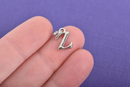 4 ZETA Greek Letter Silver Plated Charms, Letter Z Charm, Sorority Charms, Silver Plated Pendant, 1/2" tall, includes jump ring, chs3025