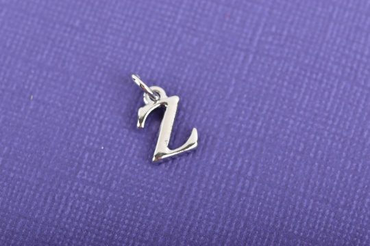 4 ZETA Greek Letter Silver Plated Charms, Letter Z Charm, Sorority Charms, Silver Plated Pendant, 1/2" tall, includes jump ring, chs3025