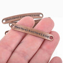 8 Bar Bracelet Connectors Links, stamped quote "Where there's a will there's a way", Copper Metal, 2" long, chs3053