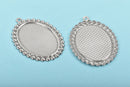10 Oval Bezel Blanks, Stainless Steel Bezel Charms, Silver Cabochon Blanks, Bezel Tray Charms, Fits 25x18mm, chs3097
