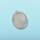 10 Oval Bezel Blanks, Stainless Steel Bezel Charms, Silver Cabochon Blanks, Bezel Tray Charms, Fits 25x18mm, chs3097