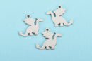 2 Stainless Steel DRAGON Charms, Design Metal Stamping Blanks 18x16mm, 15 gauge, chs3099