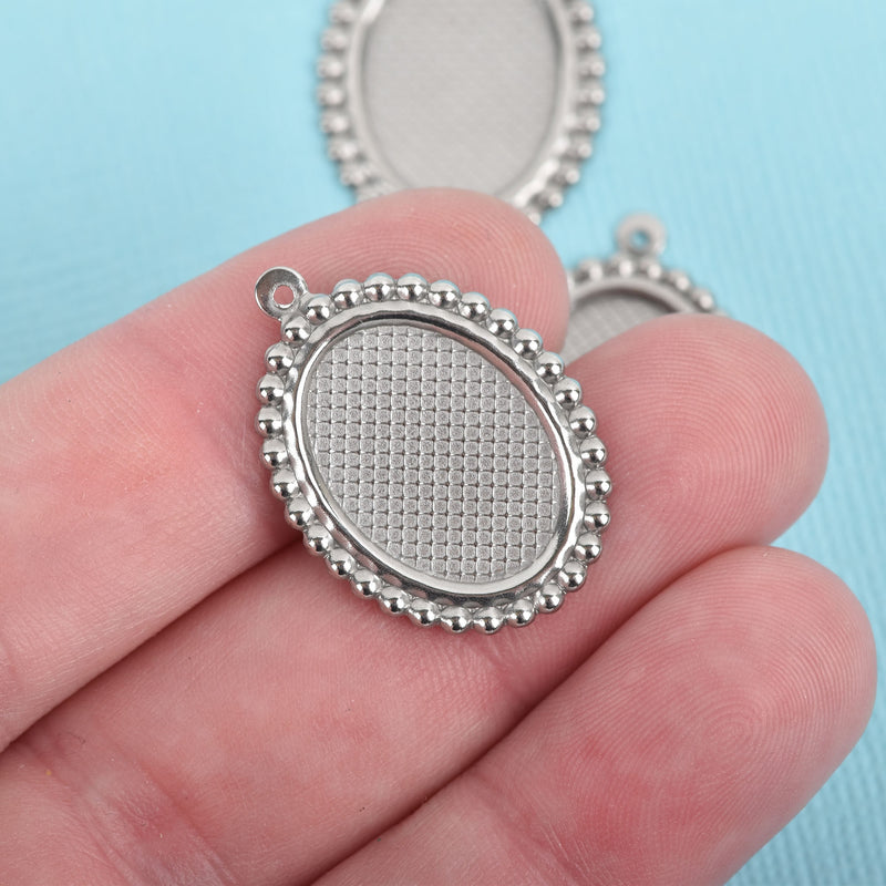 stainless steel bezel charm