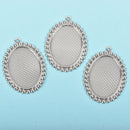10 Oval Bezel Blanks, Stainless Steel Bezel Charms, Silver Cabochon Blanks, Bezel Tray Charms, Fits 18x13mm, chs3102