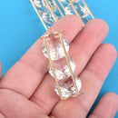 2 Gold STACKED RHINESTONE Charm Pendants, Crystal Chaton Tower Charm, long bar charm, crystal cage charm, 48x19mm chs3152
