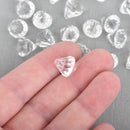 25 Clear Acrylic DIAMOND Charms, Faceted DIAMOND Beads, 13x11mm, chs3178