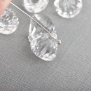 25 Clear Acrylic DIAMOND Charms, Faceted DIAMOND Beads, 13x11mm, chs3178
