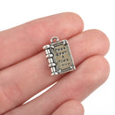 5 Silver Story Book Charms, Once Upon A Time, 17x12mm, chs3209a