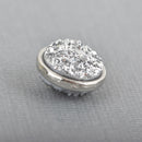 5 Silver Faux Druzy Charms, SILVER SPARKLE Resin Druzy, double sided charms, 18x15mm, chs3222