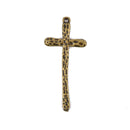 5 Bronze Cross Charms, Rustic Hammered Metal, Long Skinny Cross, 47x21mm (1-7/8"), chs3242