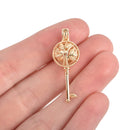 2 Gold Plated Bead Cage Charms, Aromatherapy Charms, Essential Oil Charms, Filigree Tree Key Locket Bead Cage, fits 8mm round beads chs3251