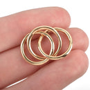 5 Gold Ring Charms, Mobius Circle Charms, 17mm, chs3255