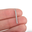 10 Stainless Steel Stick Charms, Skinny Silver Cylinder Bar, 23x3mm (7/8" long), chs3256