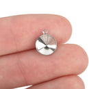 20 Stainless Steel Charm Blanks, fits 8mm ss38 point back rhinestone, chs3268