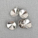 20 Stainless Steel Charm Blanks, fits 8mm ss38 point back rhinestone, chs3268