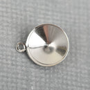 20 Stainless Steel Charm Blanks, fits 8mm ss38 point back rhinestone, chs3268