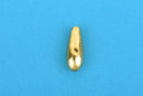 6 Bright Gold Teardrop Cord Ends, Leather Cord Ends, End Caps for Leather Lace, Fits 2mm Cord or Wire, Pewter Drops are 20mm long, chs3286