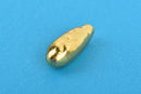 6 Bright Gold Teardrop Cord Ends, Leather Cord Ends, End Caps for Leather Lace, Fits 2mm Cord or Wire, Pewter Drops are 20mm long, chs3286