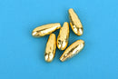 6 Bright Gold Teardrop Cord Ends, Leather Cord Ends, End Caps for Leather Lace, Fits 2mm Cord or Wire, Pewter Drops are 20mm long, chs3286