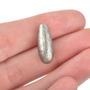 6 Gunmetal Teardrop Cord Ends, Leather Cord Ends, End Caps for Leather Lace, Fits 2mm Cord or Wire, Pewter Drops are 20mm long, chs3287