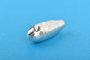 6 Silver Teardrop Cord Ends, Leather Cord Ends, End Caps for Leather Lace, Fits 2mm Cord or Wire, Pewter Drops are 20mm long, chs3289