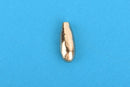 6 Light Gold Teardrop Cord Ends, Leather Cord Ends, End Caps for Leather Lace, Fits 2mm Cord or Wire, Pewter Drops are 20mm long, chs3291
