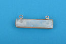 28mm Rose Gold MOONSTONE Gemstone Bar Pendant, Natural Moonstone with Rose Gold Bezel, 2 Hole Connector Link, (1-1/8"), chs3506