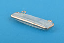 30mm Rose Gold MOONSTONE Gemstone Bar Pendant, Natural Moonstone with Rose Gold Bezel, 2 Hole Connector Link, (1-1/4"), chs3505