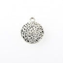 10 SILVER Hammered Metal Coin Sequin Charms, Round Dot Charms, antiqued silver, double sided design, 15mm (5/8"), chs3311