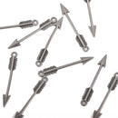 10 Gunmetal ARROW Charms, Small Arrow Pendants, Arrowhead Charms, Archery Charms, 33x5mm, chs3322