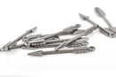 10 Gunmetal ARROW Charms, Small Arrow Pendants, Arrowhead Charms, Archery Charms, 33x5mm, chs3322