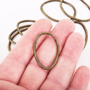 10 Bronze Oval Wavy Rings, Oval Connector Links, Soldered Ring Metal Charms, 34x22mm, chs3323