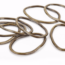 10 Bronze Oval Wavy Rings, Oval Connector Links, Soldered Ring Metal Charms, 34x22mm, chs3323