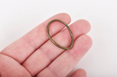 10 Bronze Oval Wavy Rings, Oval Connector Links, Soldered Ring Metal Charms, 34x22mm, chs3323